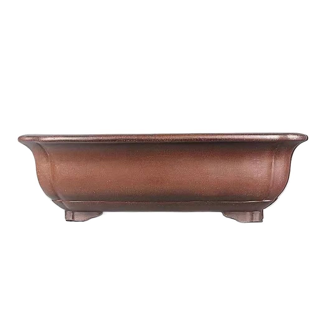 GELASIGE Flower Pots Planter 25 Inch Purple Clay Bonsai Planter Handmade Rectangular Planter Green Planter Outdoor Flower Pots