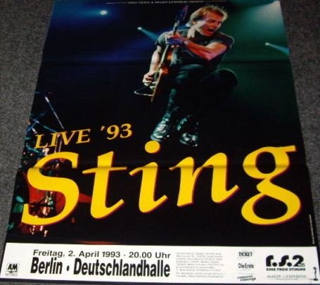 Poster Sting Live 1993 affiche nostalgie pop rock