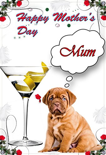 Dogue de Bordeaux Perro Cachorro nmd106 Fun Cute Happy día de la madre personalizable Tarjeta de felicitación