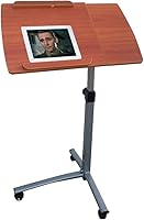 Vista 1 de Escritorio para computadora portátil, mesa ajustable sobre la cama con ruedas, sofá portátil con ruedas, mesa auxiliar con parte superior