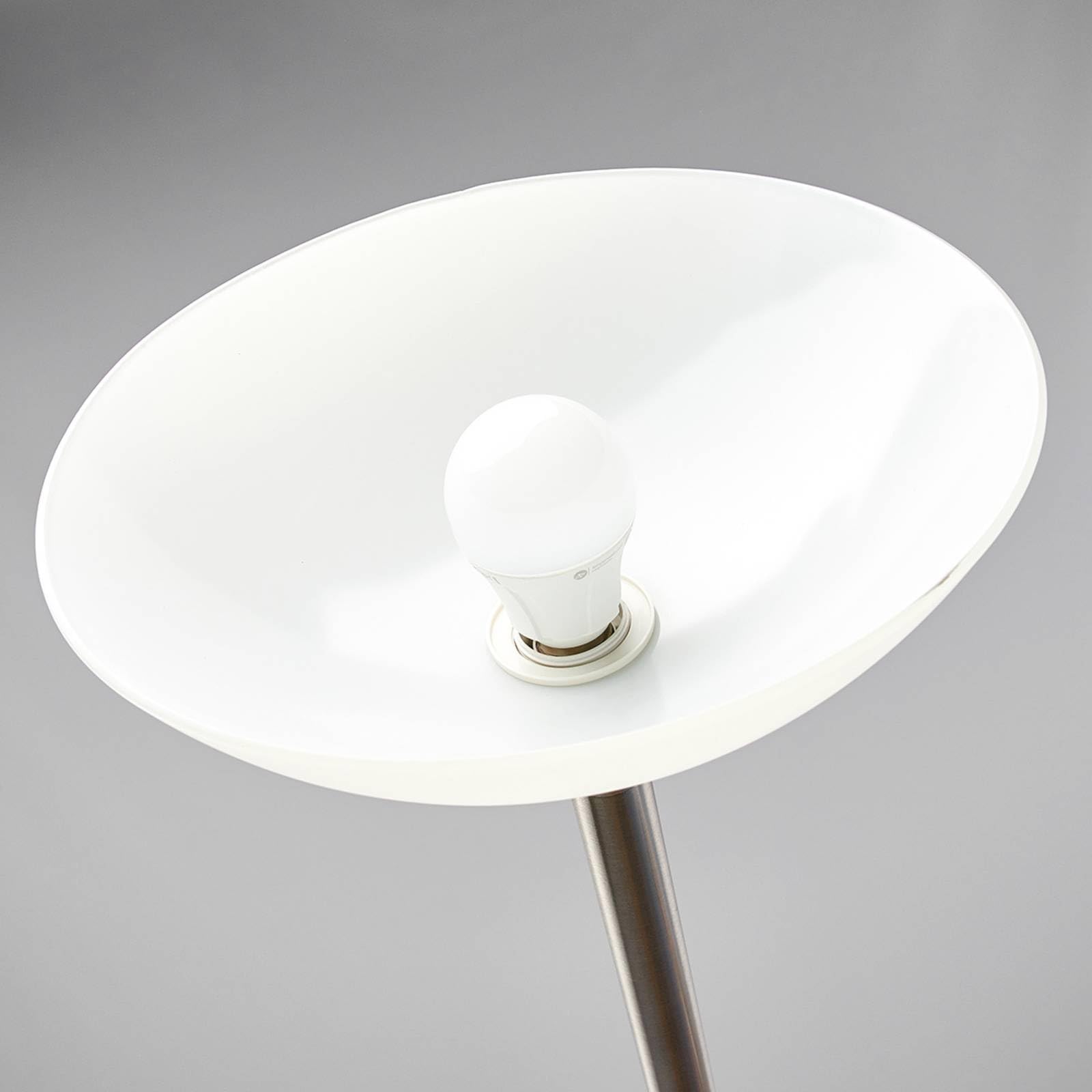 Lindby Stehlampe, Deckenfluter verstellbarer Lesearm Standleuchte Glas Metall 1x E27 max. 15W und E14 10W ohne Leuchtmittel Standlampe