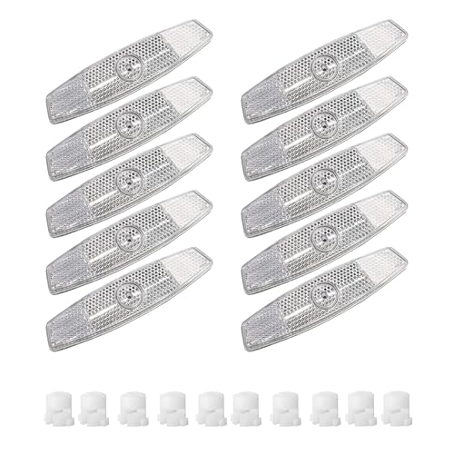 Bamyli 10 Stück Speichenreflektoren Fahrrad Kinderwagen Reflektoren Speichenreflektoren Fahrrad Kinder Reflektorband Fahrrad Speichenreflektoren für Mountainbike, Rennrad, mit Schnalle(Weiß)