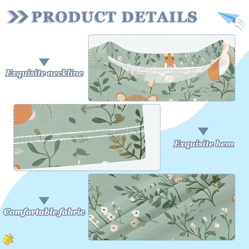 Cute Animals Bathing Suit Kids Short Sleeves Activees Swimwear Beach Tops 3T3