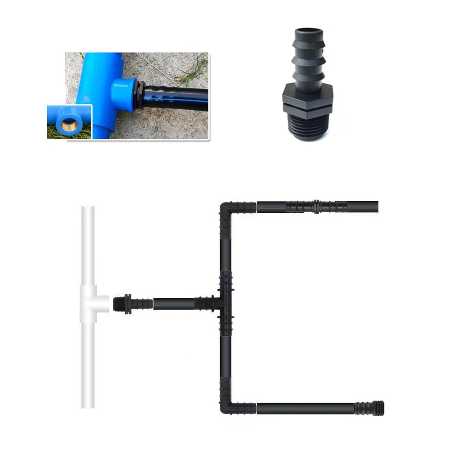 8 connettori per tubo da giardino, 16 mm, 20 mm, 25 mm, filettatura