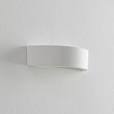 Lindby Gips Wandlampe weiß, bemalbar| indirektes Licht Uplight & Downlight | Wandleuchte Gips 1 flammig für Wohnzimmer, Esszimmer, Küche, Flur | Gipsleuchte Wand innen | IP20