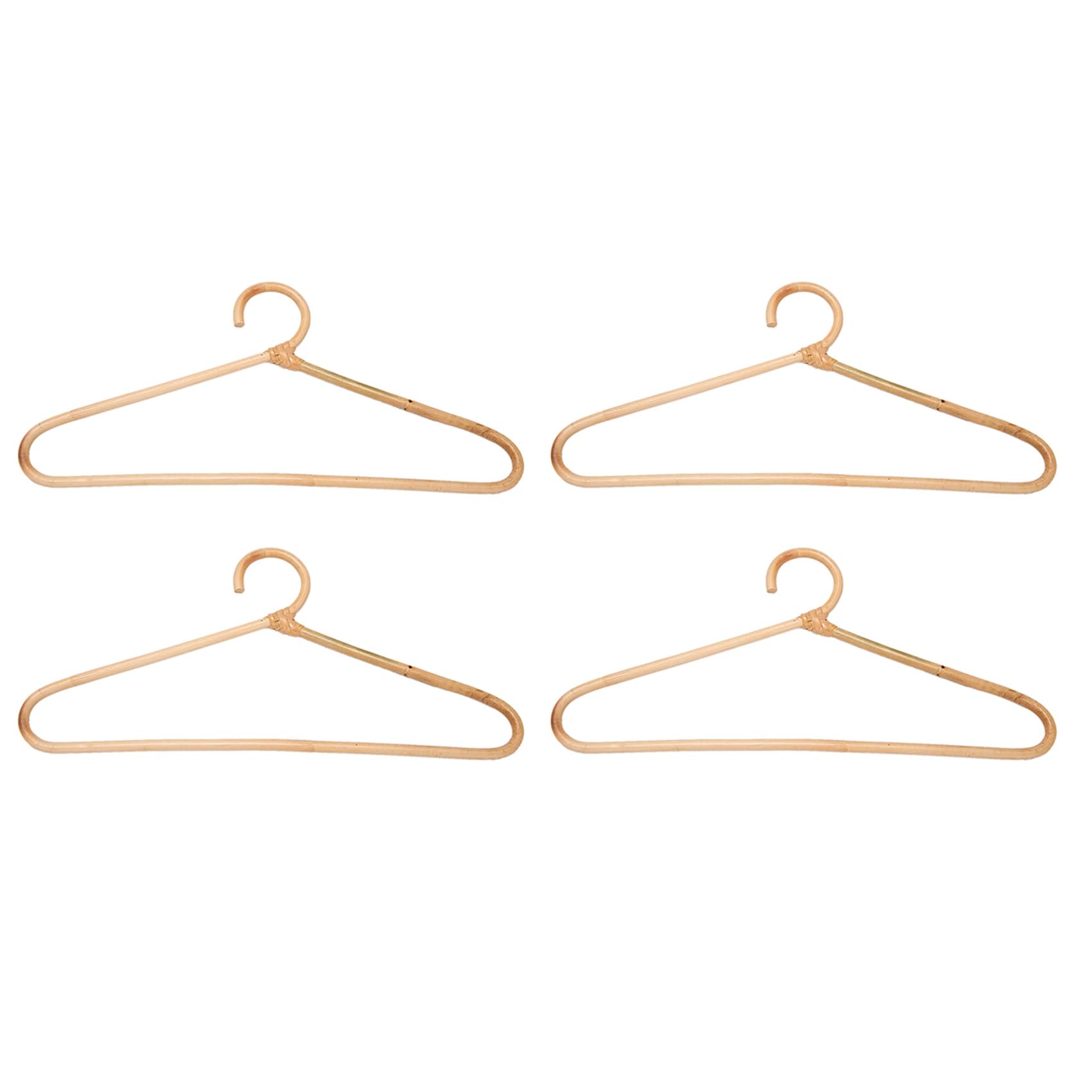 Hndhbfgrt 4X Rattan Clothes Hanger Style,Garments Organizer,Rack Adult Hanger,Room Decoration Hanger for Your Clothes.