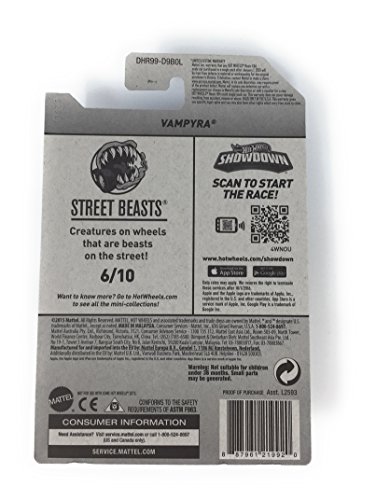Hot Wheels 2016 Street Beasts Vampyra (Bat Car) 206/250, Morado miniatura 3