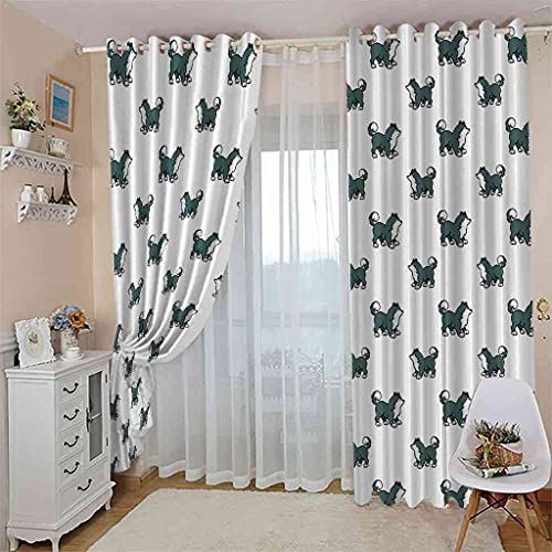 Rideau salon et chambre d'enfant à œillets décor chiot mignon - 4