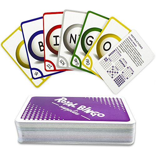 Royal Bingo Supplies Jumbo 5.25" x 3.25" Bingo Calling Cards, Pack of 84
