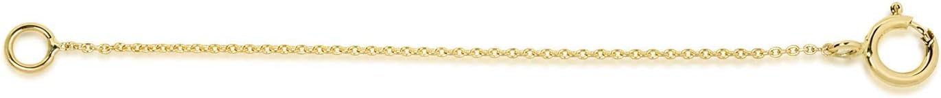 JEWEE DIAMOND 14k 18k Solid Gold Extender For Necklace or Bracelet, Removable Real Solid Gold Extension Link Cable Chain, Adjustable Length For 1inch 2inch 3icnh 4 inch