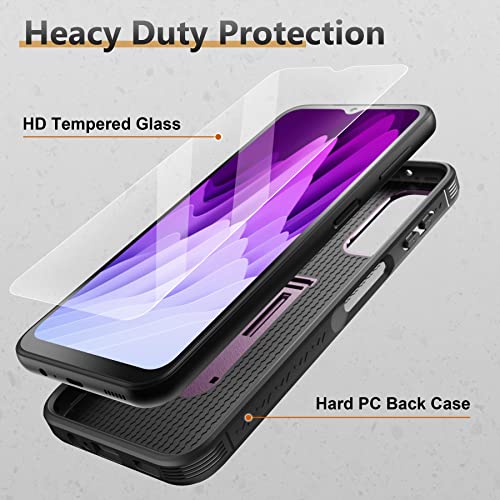 Bwy For Samsung Galaxy A14 5G Case With Screen Protector, Rugged Military Protective Bumper Cover For Samsung A14 5G Phone, Built-In Kickstand (Purple) #TOP4