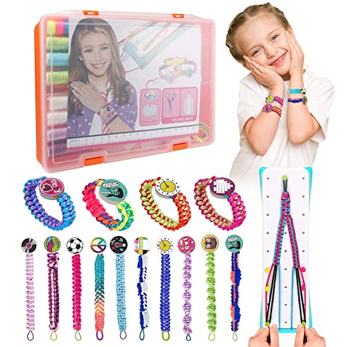 Friendship Bracelet Making Kit for Girls,Kids Jewelry for Girls Ages 6-12,Birthday Christmas Gifts for Teen Girls,Charm DIY Craft Kit Toys Paracord Bracelet Weaving Kit Bracelet Maker Loom Knitting