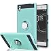 Sony Xperia XA1 Ultra Case with HD Screen Protector,Ymhxcy 360 Degree Rotating Ring & Magnetic Bracket Rubber Dual Layer Shock Bumper Resistant Back Cover for Xperia XA1 Ultra(6")-ZH Mint