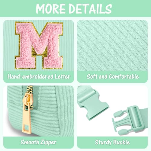 Image of Gitus 10 11 12 13 14 15 16 Year Old Girl Gifts Personalized Birthday Gifts for Women Daughter Sister Her Initial Belt Bag Fanny Pack Crossbody Bags for Teen Girl Gifts Trendy Stuff (Mint Green-M)