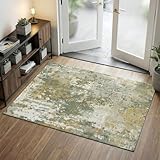 Picture of Entryway Rug 3x5 Green Door Mat Indoor Entrance 36x60, Washable Small Throw Rugs for Kitchen Floor, Entry, Front Door, Bedroom Bedside, Non-Slip Low Pile Stain & Fade Resistant, Sage Green