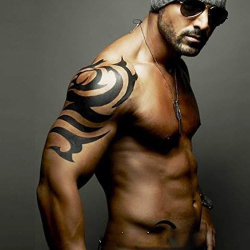 2 Sheets Totem Temporary Tattoos, Arm Body Art Make up for Men Women, Fake Tattoo Waterproof