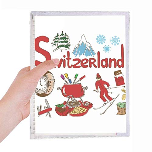 Carnet de notes à spirales rechargeable avec emblème suisse de 160 pages A5