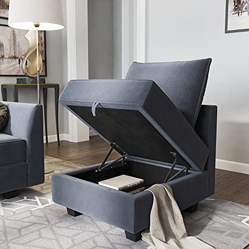 image for HONBAY Modern U-Shape Sectional Sofa Sleeper Couch with Reversible Cha