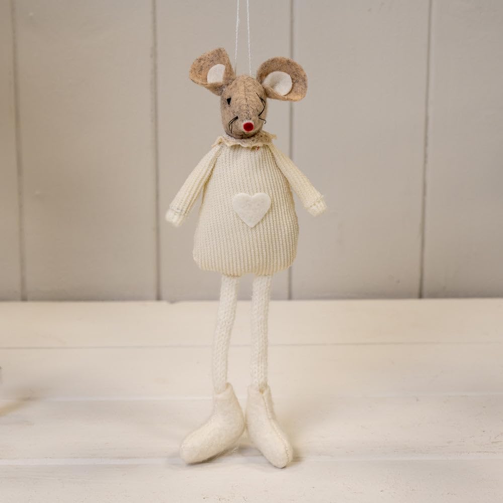 Oak and Brook Cream Fabric Hanging Mouse