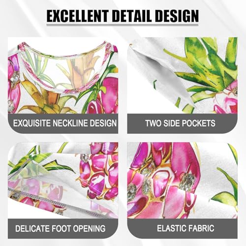 senya Short Sleeve Pajamas Sets Summer Cotton Sleepwear Strawberries Pink Gems4