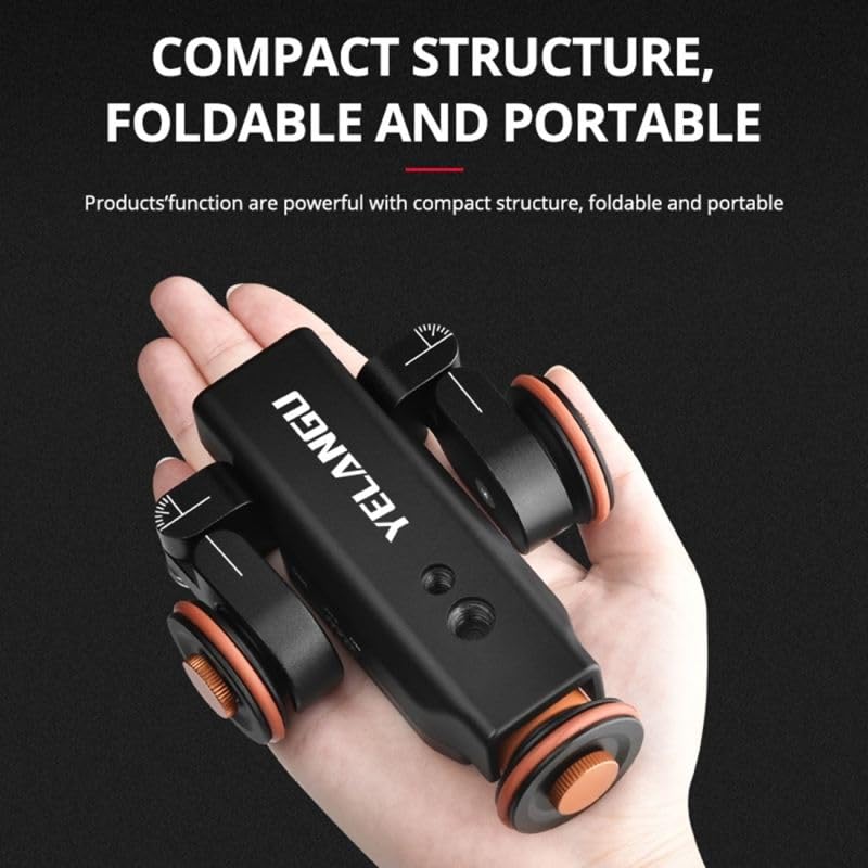 Image of YELANGU L4X Mini Motorized Electric Track Slider for Cameras, with Remote Control, 3-Wheels Wirelesss Camera Video Auto Dolly' Rail Slider Dolly Car for DSLR,Cameras,Mobile Phones