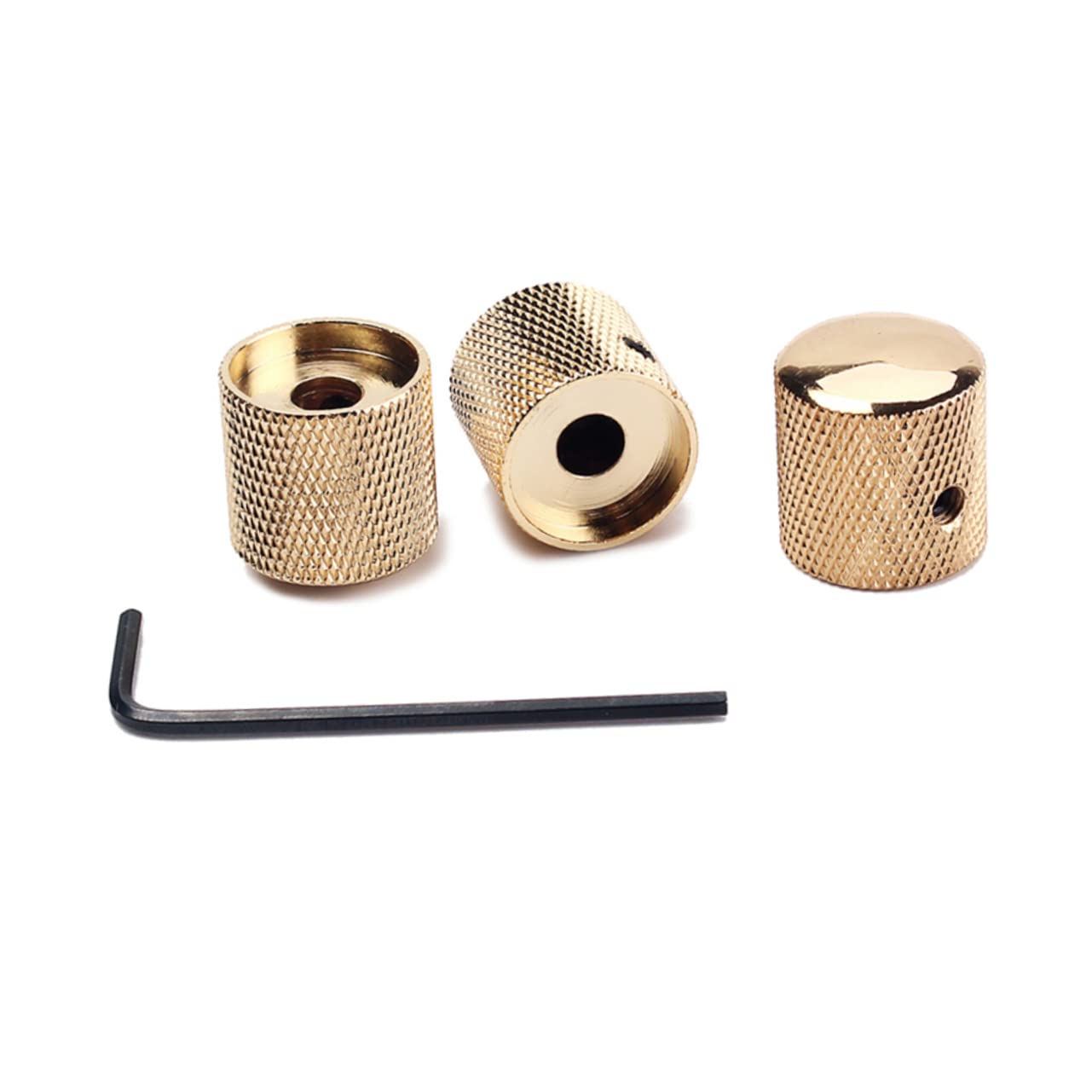 PartyKindom Guitar Knobs Replacement 4pcs Brass Dome Knobs with Set Screw for Tone/vol Control