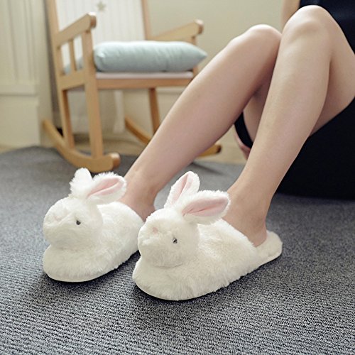 Millffy Women Cute Plush Animal Unicorn Slippers Bunny Rabbit Shoes Indoor Home Bedroom Slippers2