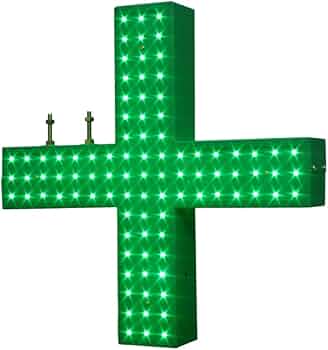 SANLITES LED PHARMACY SIGNAGE Sign Board for Medical Shop & PHARMACY-FLASHING-18 X 18- Flange Wall MOUNTABLE-Store Front-pixel led