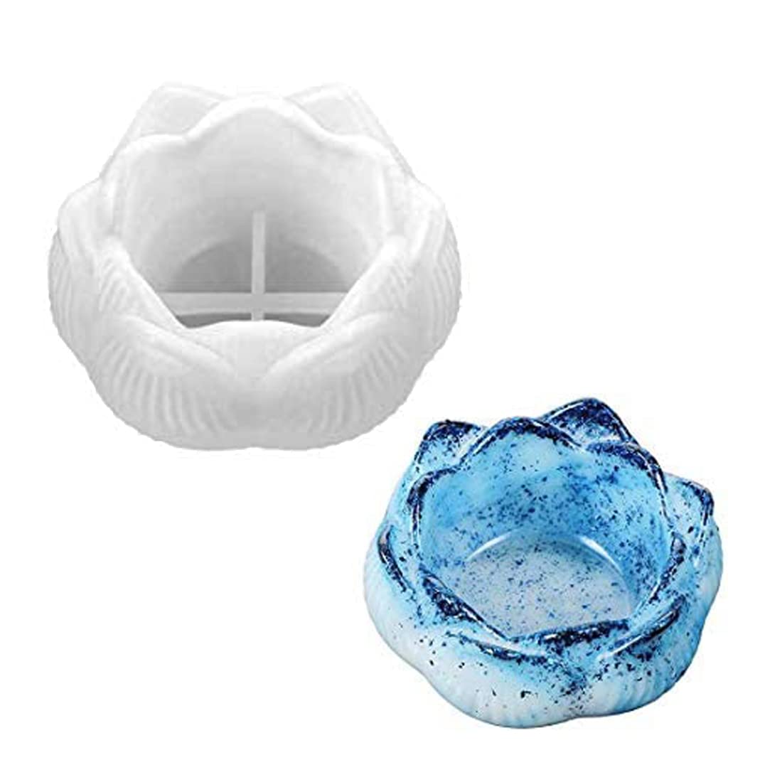 SS Art Land Lotus Shape T Light (Tealight) Candle Holder Mould/Mold | Diwali Silicone Casting Mould DIY Mould Epoxy Resin Molud Jewellery Mould - 1 PC