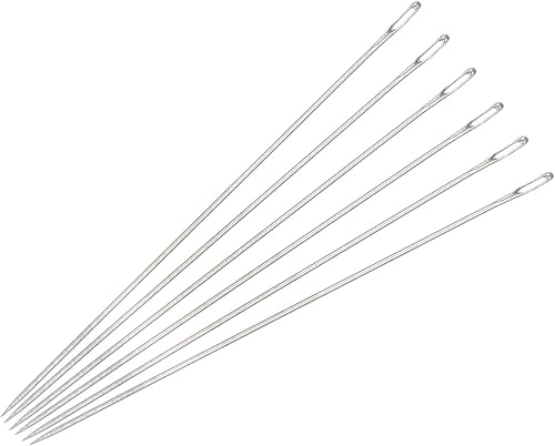 uxcell 60 agujas de abalorios finas, finas, largas, rectas para bordar, de acero inoxidable, 1.57 pulgadas