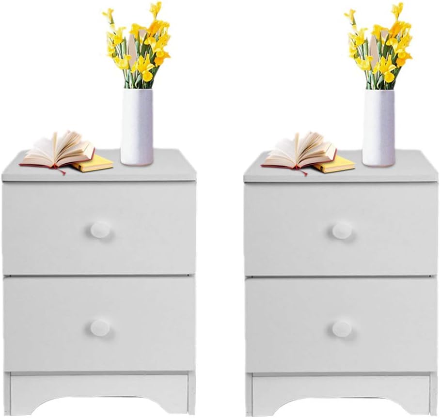 Nightstands w/Drawer Pair/2 Sturdy MDF Bedside Tables