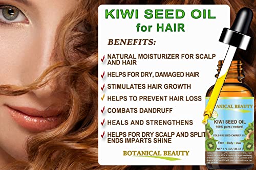 Chateau Cosmetics Botanical Beauty Kiwi Seed Oil. 100% Pure/Natural/Undiluted/Virgin Cold Pressed Carrier Oil. 0.5 Fl.oz.- 15 Ml #TOP7