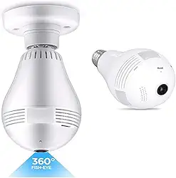 Câmera Ip Segurança Lampada 360° Panorâmica Espia Wifi V380 (Branco)