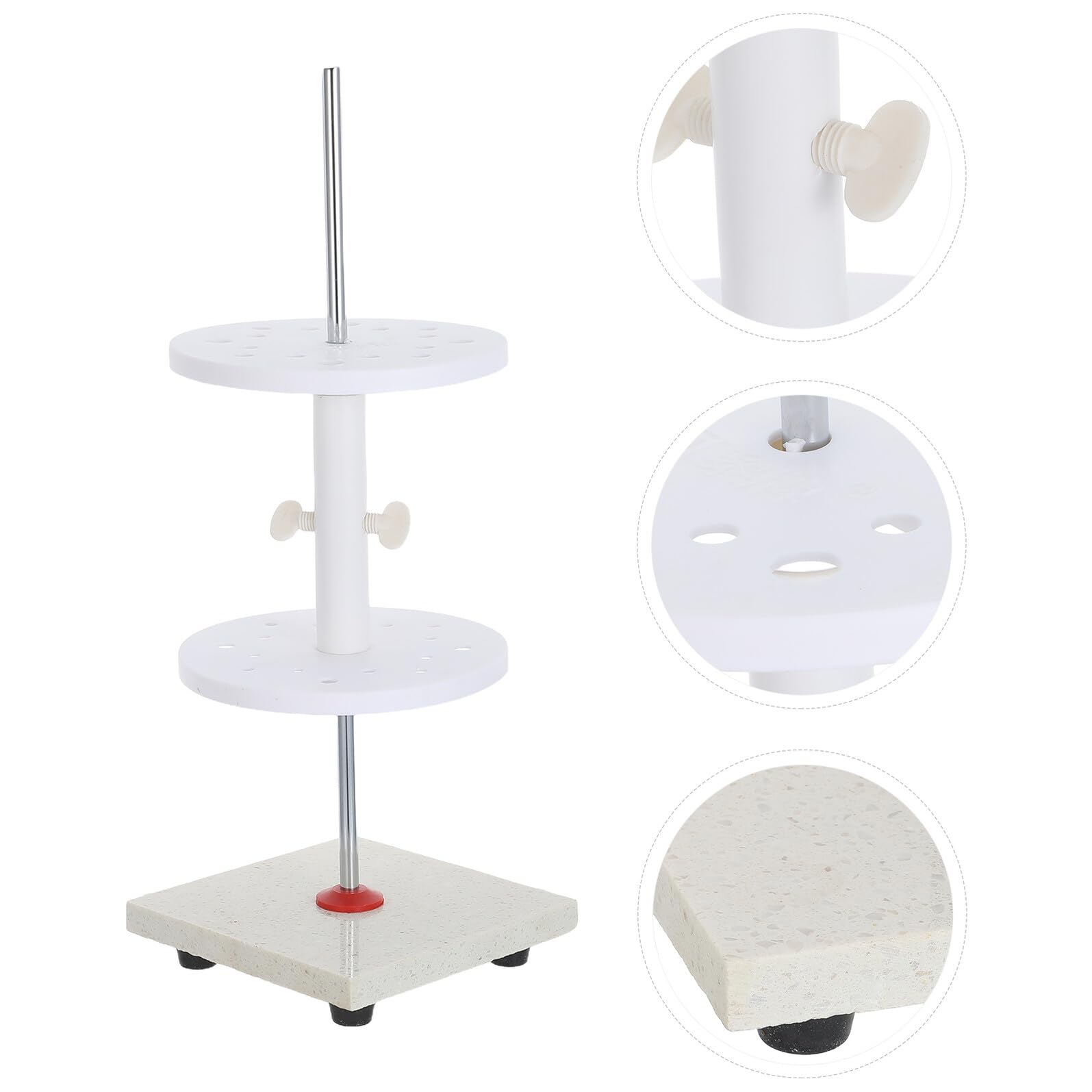 SHINEOFI Soporte para Pipetas de Mármol Blanco 16 Orificios, Diseño Estable y Resistente a Químicos para Laboratorio y Suministros Escolares