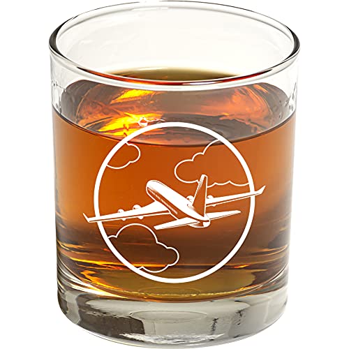 Pilot Whiskey Glasses (Set of Two) – Airplane Pilot Engraved Whiskey Glasses - Unique...