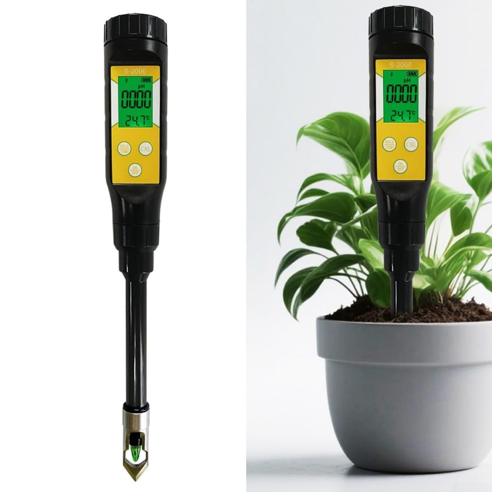 Inteligentny miernik wilgotności gleby z przyłączem aplikacji dla systemu iOS dla Androida - cyfrowy tester temperatury pH IP67 wodoodporne narzędzie ogrodowe 285 mm