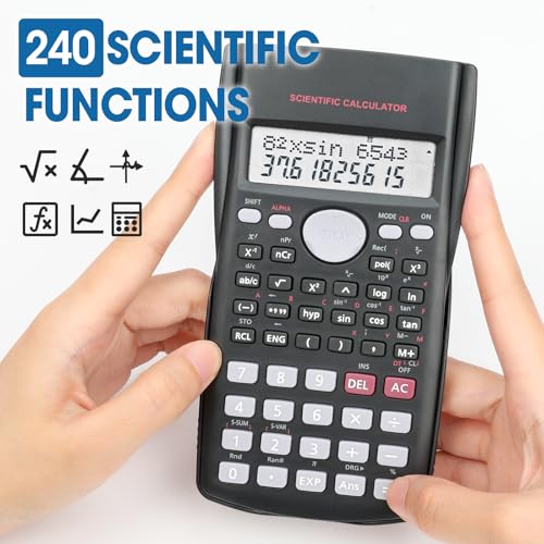 YesBes 6 Pack Scientific Calculators Bulk, 2-Line Large Screen Display 240 Functions Scientific Calculators の商品画像 2