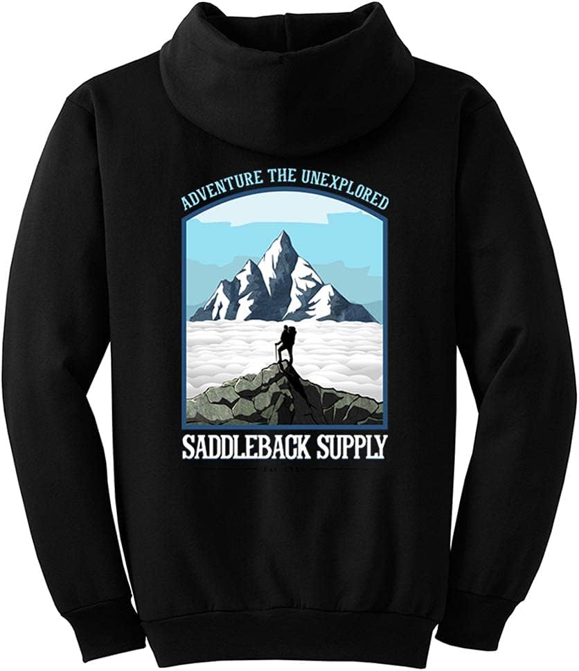 Saddleback Supply Men's Adventure the Unexplored Logo Hoodies in S-5XL