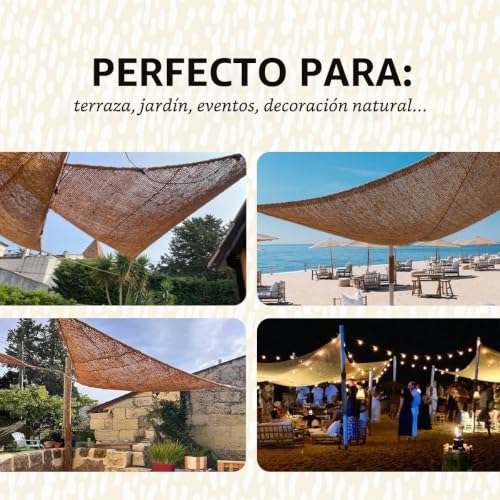 Lona de fibra de coco rectangular 2x5m para sombra ecológica 4