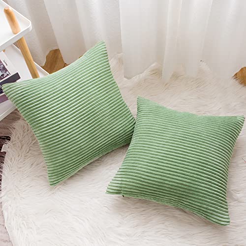 Yonous Corduroy Cushion Covers, Soft Square Decorative Throw Pillow Home Decor for Living Room Couch Bed Sofa Set of 2 Pack - Image 2