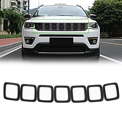 Inserts cadre garnitures kit noir mat pour calandre Jeep Compass 7 pièces
