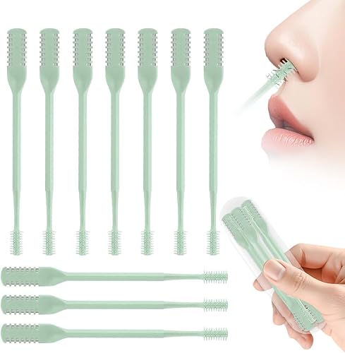 Miniatura 23 de Cortador de pelo nasal 2 en 1, recortador manual de doble cara con cepillo, cuchillo de nariz giratorio de 360° para hombres y mujeres, herramienta