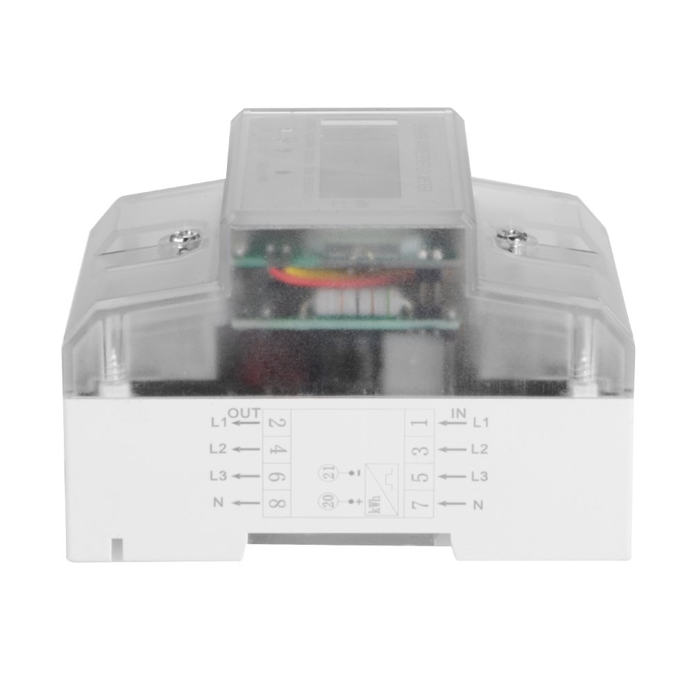 Contatore elettrico a 3 fasi, contatore digitale trifasi, 4P DIN LCD, 50 Hz, 3 x 230 V, 400 V, 80 A, KWH, wattmetro, contatore di energia, XTM024