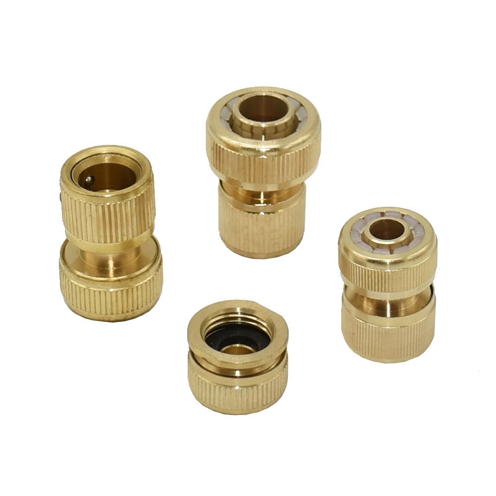 1/2", 3/4",5/8", 1" Filettatura Connettore rapido Ottone Adattatore per irrigazione da Giardino Irrigazione a Goccia Tubo Flessibile in Rame Raccordi per connettori rapidi, 1"