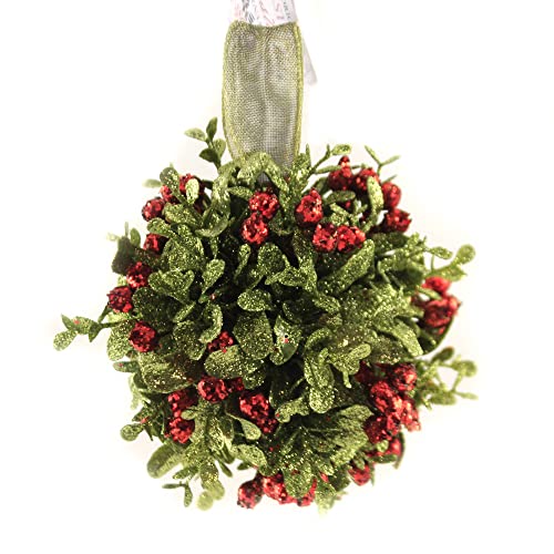 Ganz 5 Inch Mistletoe Kissing Ball Ornament,Red,5