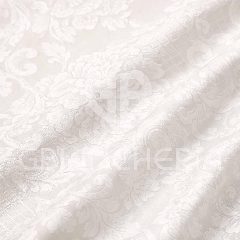 GBiancheria Tovaglia Elegante in Fiandra di Cotone Damascata, Stile Classico AVORIO 100% Made in Italy (Set 6 Tovaglioli 50x50cm)