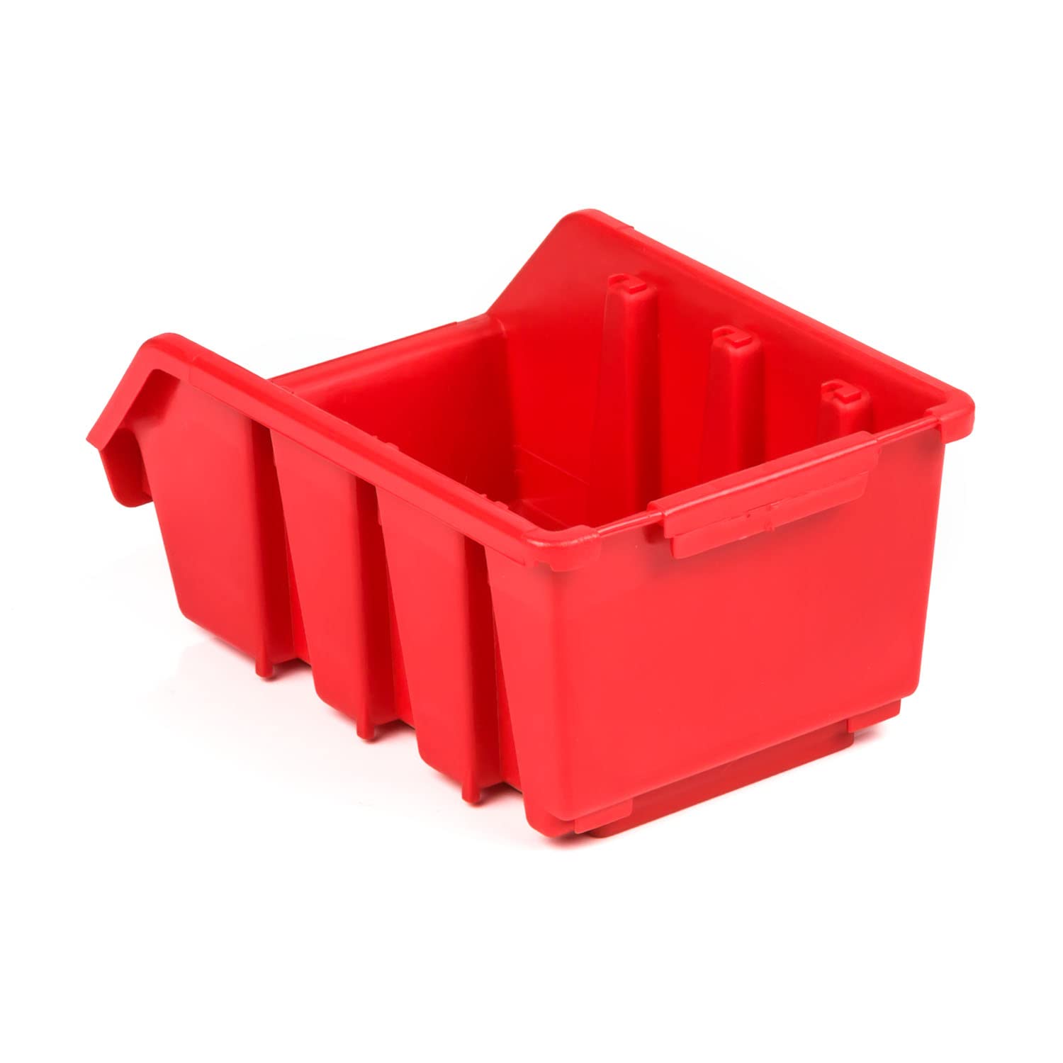 botle 50 cajas clasificadoras para taller, apilables, caja de almacenamiento, caja de almacenamiento, caja roja, 16 x 11,5 x 7,5 cm, caja clasificadora de plástico