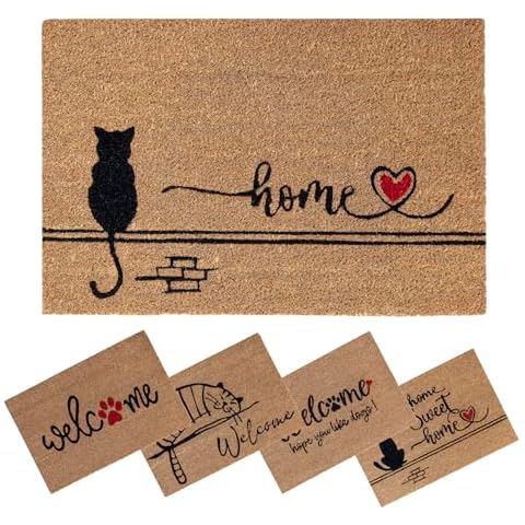 SPOTTED DOG GIFT COMPANY Cat Design Coir Mat Cover