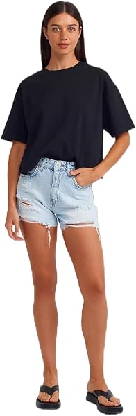 Dilvin Lazerli Kısa Denim Şort, 101A71511