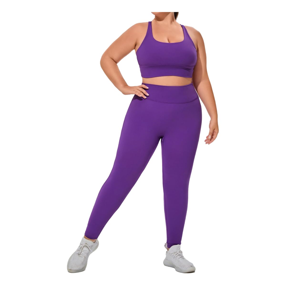 Damskie ubrania do jogi damski strój sportowy plus size wysoka elastyczna oddychająca dwuczęściowa fitness